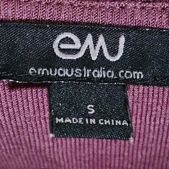 Emu Australia Merino Wool Long Sleeve Burgundy Dress - Picture 3 of 5